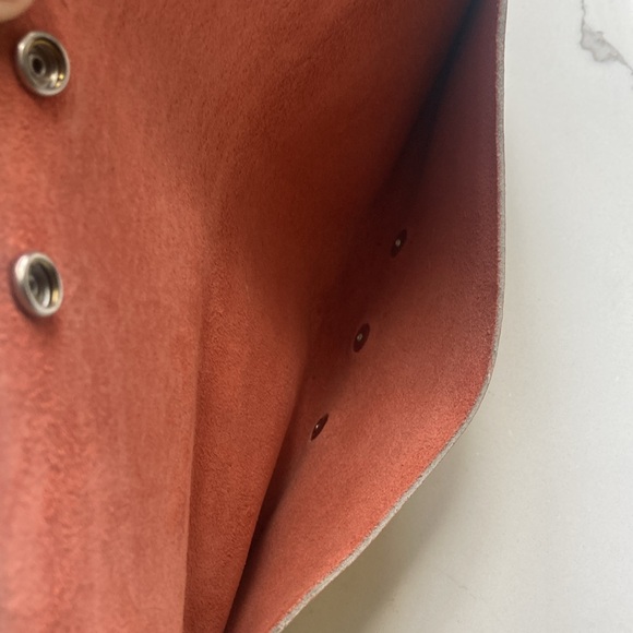 Gold Metallic Leather Clutch - Picture 5 of 7